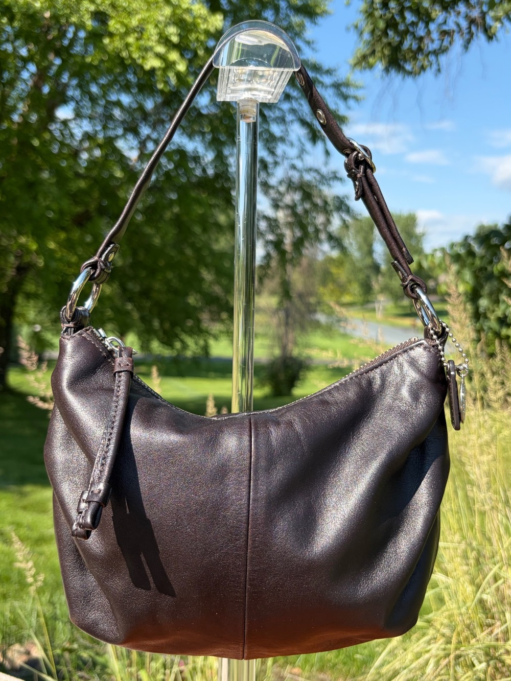 Coach Ali Mini Pleated Mahogany Leather 42732 EUC